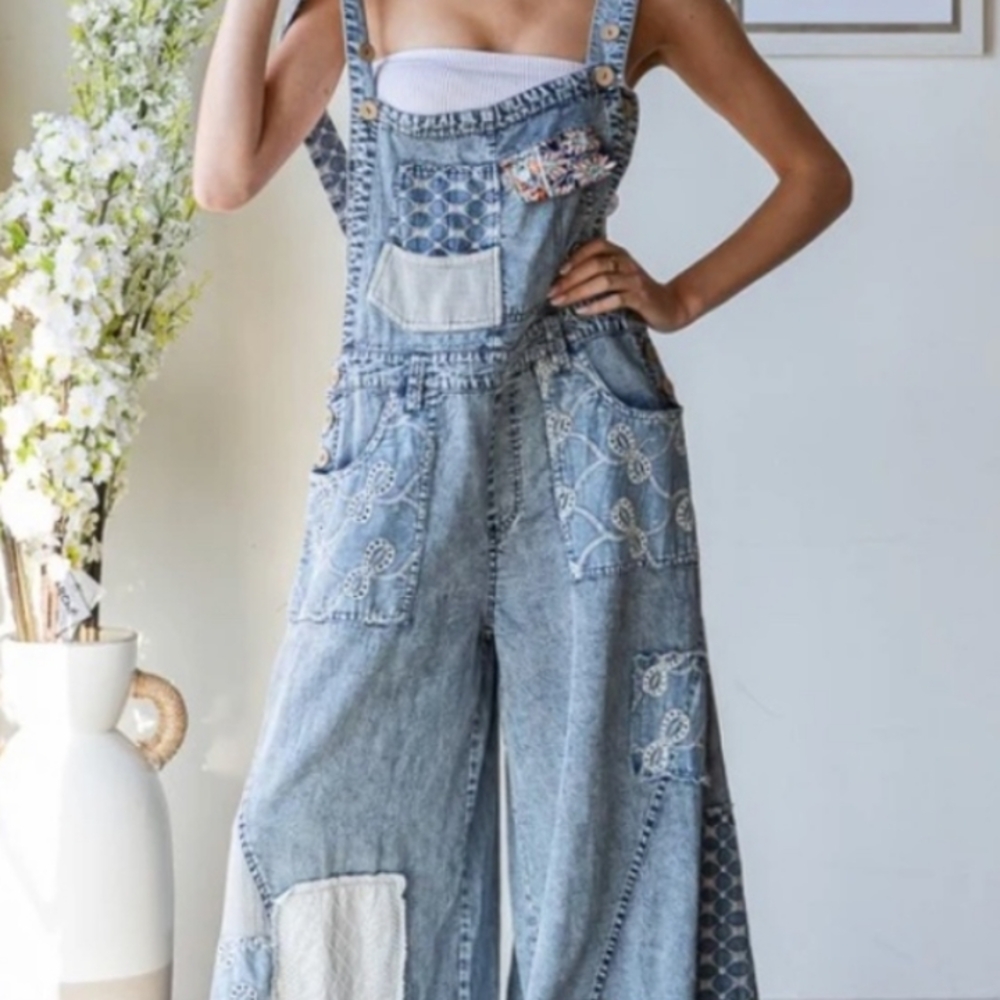 Oli & Hali Patchwork Denim Jumpsuit